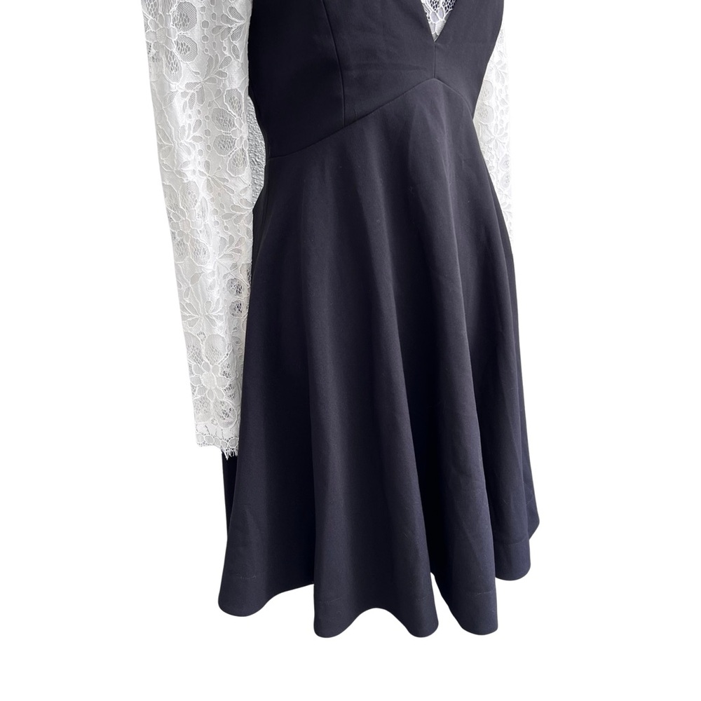 NWT Sandro Paris Nito Layered Lace Dress Black & White - Picture 6 of 9
